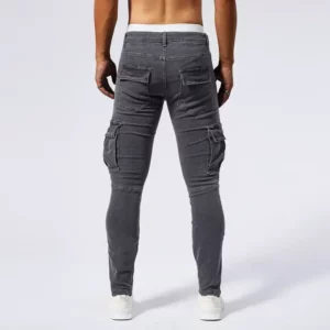 2025 New Men Street Elastic Denim Jeans Multi Pockets Cargo Pants Casual Slim Denim Trousers Fashion Y2k Joggers Baggy Man Pants - Image 6