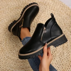 2025 NEW High-quality Thick Sole Ankle Shoes Fashion Comfortable Women Short Boots Plus Size Platform Shoes Women Boots - Image 2