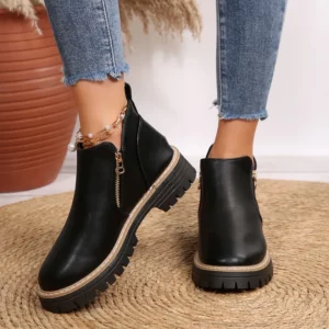 2025 NEW High-quality Thick Sole Ankle Shoes Fashion Comfortable Women Short Boots Plus Size Platform Shoes Women Boots - Image 5