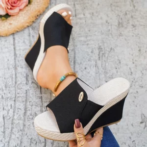 Vinatge Chunky Platform Sandals Women 2026 Summer Peep Toe Wedges Slippers Woman Plus Size 42 Thick High Heels Sandles Female - Image 7