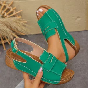 Summer Fashion Women Peep Toe Buckle Strap Plus Size Shoes for Women 36-43 Platform Wedge Comfortable Non-slip Sandals - Image 2