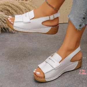 Summer Fashion Women Peep Toe Buckle Strap Plus Size Shoes for Women 36-43 Platform Wedge Comfortable Non-slip Sandals - Image 9