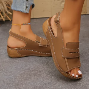 Summer Fashion Women Peep Toe Buckle Strap Plus Size Shoes for Women 36-43 Platform Wedge Comfortable Non-slip Sandals - Image 8