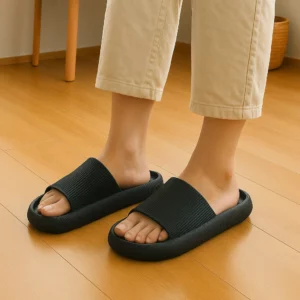 EVA Thick Sole 4cm Beach Slippers Cloud-Like Comfort Home Use Couple Height Increasing Indoor Solid Color Summer Sandals - Image 2