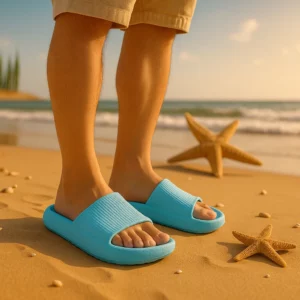 EVA Thick Sole 4cm Beach Slippers Cloud-Like Comfort Home Use Couple Height Increasing Indoor Solid Color Summer Sandals - Image 5