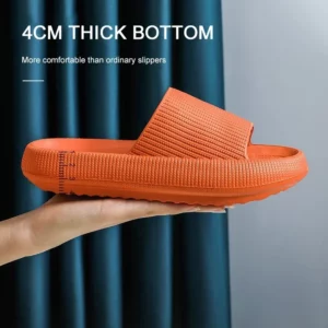 EVA Thick Sole 4cm Beach Slippers Cloud-Like Comfort Home Use Couple Height Increasing Indoor Solid Color Summer Sandals - Image 7