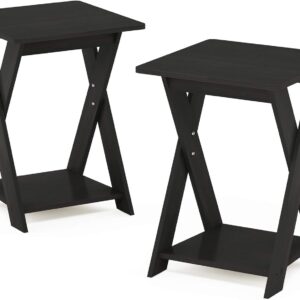 FURINNO Modern Simplistic End Table Set, 2-Pack, Espresso - Image 2
