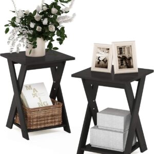 FURINNO Modern Simplistic End Table Set, 2-Pack, Espresso - Image 4