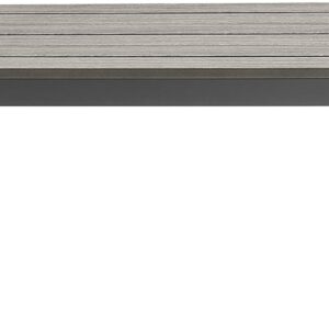 Aluminum Outdoor Patio Furniture Coffee Table, All-Weather Outdoor Metal Coffee Table, Modern Rectangle Coffee Table for Balcony, Garden, Grey - Image 4