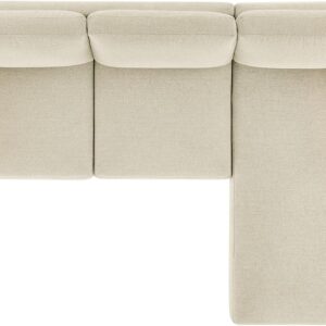 Modway Roscoe Right-Facing Sectional Sofa with Chaise in Ivory - 2-Piece Mélange Chenille Fabric Deep Seat Couch, L Shaped Modular for Living Room or Lounge - Image 4