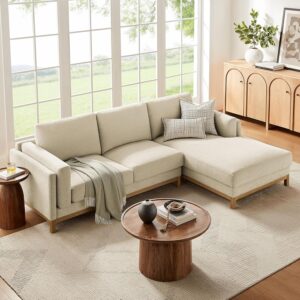 Modway Roscoe Right-Facing Sectional Sofa with Chaise in Ivory - 2-Piece Mélange Chenille Fabric Deep Seat Couch, L Shaped Modular for Living Room or Lounge - Image 2