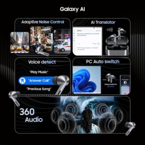Samsung Galaxy Buds3 Pro Wireless Earbuds, Powered by Galaxy AI, IP57, Active Noise Cancellation, Adaptive Noise Control, 37hrs Battery, 360 Surround Sound, Pinch Controls, Galaxy Ecosystem, White - Image 11
