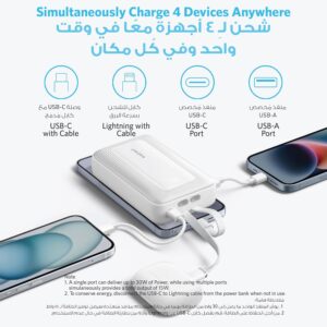 Anker Zolo Power Bank, 10,000mAh 35W Max Fast Portable Charger with Built-in dual USB-C Cables, USB-C&A, Battery Pack for iPhone 17/16 Series, MacBook, Galaxy - Black - Image 6