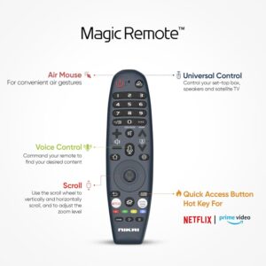 NIKAI 65 Inch UHD LED WebOS Smart Tv Platinum Series, Magic Remote, Cinema Screen Design 4K Ultra HDR, Dolby Audio, Smart Voice Control, Apps YouTube, Netflix, Shahid, 60Hz, 2 Year Warranty, NIK65MEU4STN Grey - Image 5