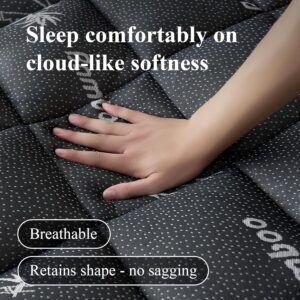Queen Mattress Topper, Viscose Derived from Bamboo Thick Pillow Top Mattress Pad with Deep Pocket, Naturally Cooling for Hot Sleepers, Soft for Back Pain Relief, Premium Dark Grey - Image 5