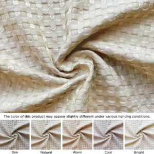 Pleated Waffle Weave Bed Skirt, Tailored Dust Ruffle 12 Inch Drop Easy Fit, Machine Washable,No Split Corners (Beige, Queen - 12" Drop) - Image 4