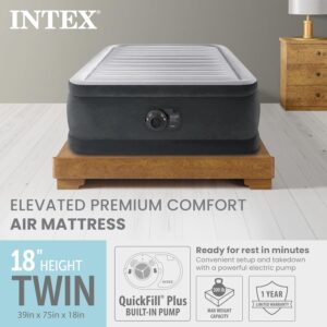 Intex Twin Size Air Mattress, 18in Height, Built-in Pump, Dura-Beam Deluxe Comfort-Plush - Portable Inflatable Blow-up Bed for Camping, Travel, Guests - Image 8