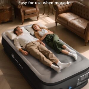 JUITOY Twin Air Mattress with Built in Pump, 18" Upgraded One-Touch Inflatable Airbed for Home, Camping Guests, Portable Blow Up Mattress, 440lbs Capacity - Image 5
