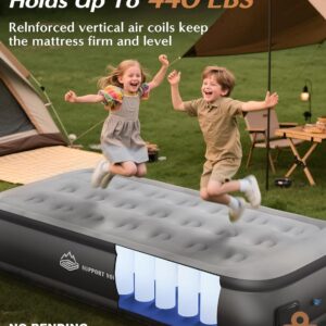 JUITOY Twin Air Mattress with Built in Pump, 18" Upgraded One-Touch Inflatable Airbed for Home, Camping Guests, Portable Blow Up Mattress, 440lbs Capacity - Image 7