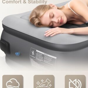 JUITOY Twin Air Mattress with Built in Pump, 18" Upgraded One-Touch Inflatable Airbed for Home, Camping Guests, Portable Blow Up Mattress, 440lbs Capacity - Image 8