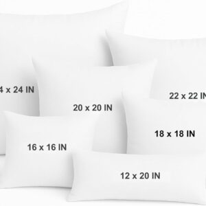 LANE LINEN 4 Pack 18x18 White Throw Pillow Inserts for Decorative Pillow Covers, Couch Pillows for Living Room, Fluffy Pillows for Bed - Image 2