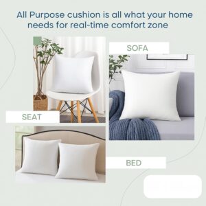 LANE LINEN 4 Pack 18x18 White Throw Pillow Inserts for Decorative Pillow Covers, Couch Pillows for Living Room, Fluffy Pillows for Bed - Image 6