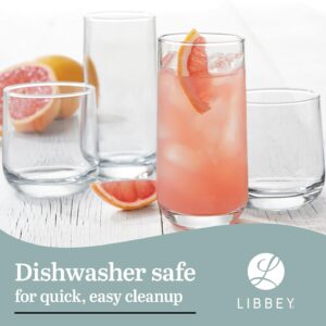 Libbey Ascent Tumbler and Rocks Drinking Glasses Set of 16, Glass Drinking Glasses with Curvature, Versatile Glassware Set for Parties and More - Image 5