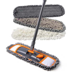 Mops for Floor Cleaning with 3 Different Washable Pads and Extendable 55” Long Handle, Multifunction Dust Mop for Hardwood,Marble,Tile Floor Mopping,Orange - Image 3