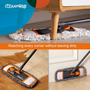 Mops for Floor Cleaning with 3 Different Washable Pads and Extendable 55” Long Handle, Multifunction Dust Mop for Hardwood,Marble,Tile Floor Mopping,Orange - Image 6