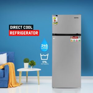 GEEPAS GRF2400SXE 240 Liters Free Standing Durable Double Door Refrigerator, Quick Cooling & Long-lasting Freshness - Image 3