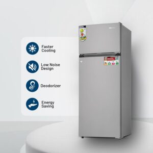 GEEPAS GRF2400SXE 240 Liters Free Standing Durable Double Door Refrigerator, Quick Cooling & Long-lasting Freshness - Image 2