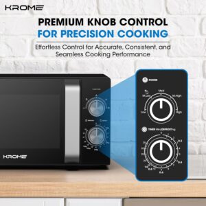 KROME Microwave Oven, 20L Capacity, 700W Output, 5 Power Levels, 35 Minute Timer, Cooking End Signal, Grey Painted Cavity, Black Color| KR-MW20MM - Image 5