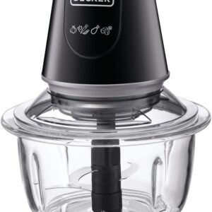 BLACK+DECKER Multi-Function Glass Chopper & Mincer, 400W, XXL 1.2L Bowl, 4-Blade System, Pulse Speed for Precision, Ice Crushing, Compact Sleek Black Design, Easy to Clean, Black - GC400-B5 - Image 4