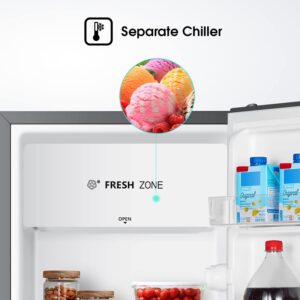 Gross 122L/Net 93L Single Door Refrigerator Fridge RR122D4ASU, Adjustable Thermostat, Big Door Shelf, Separate Chiller, Reversible Door, Low Noise, Child Lock RR122D4ASU Silver - Image 8