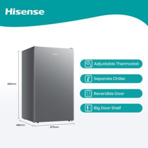 Gross 122L/Net 93L Single Door Refrigerator Fridge RR122D4ASU, Adjustable Thermostat, Big Door Shelf, Separate Chiller, Reversible Door, Low Noise, Child Lock RR122D4ASU Silver - Image 10