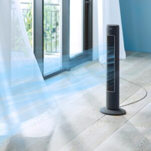 Philips Tower Fan 5000 Series - 40W, 3 Speeds, Sleep Mode, Armotherapy Diffuser, Remote Controller, Child Lock, Slim Design, Dark Grey - CX5535/11 - Image 3