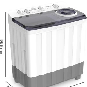 Krome Twin Tub Semi-Automatic Washing Machine, Powerful Wash With Mechanical Wash Timer, Intuitive Control, Durable Aluminium Spin Motor, 460W Wash And 200W Spin Input Power 15 kg KR-WSA150K White - Image 9