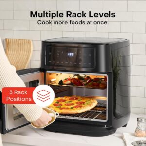 nutricook 12L Air Fryer Oven with Rotisserie, TwinCrisp Top & Bottom Heating, 10 Cooking Programs, Ceramic-Coated Trays, SS304 Accessories, Family Size Capacity, Removable Door, Easy Clean, Black/ Silver 12 L 1900 W NC-AFO330 Black - Image 7