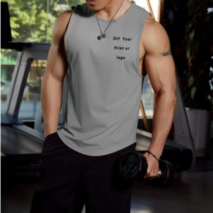 Men's Sleeveless Fitness T-Shirt Customize Your Logo Quick-drying Vest Men's Muscle Bodybuilding Fitness Summer Sports Vest - Image 2