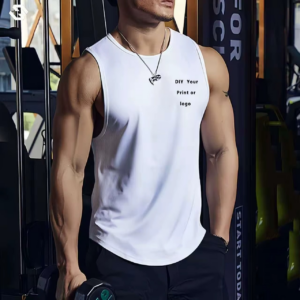 Men's Sleeveless Fitness T-Shirt Customize Your Logo Quick-drying Vest Men's Muscle Bodybuilding Fitness Summer Sports Vest - Image 5
