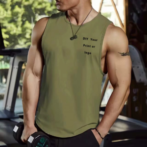 Men's Sleeveless Fitness T-Shirt Customize Your Logo Quick-drying Vest Men's Muscle Bodybuilding Fitness Summer Sports Vest - Image 6