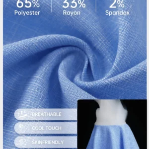 MAGCOMSEN Mens Linen Look Button Down Shirt Short Sleeve Casual Breathable Summer Beach Wedding Vacation Daily - Image 8