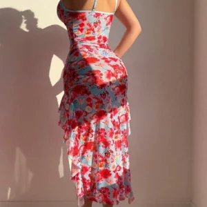 Diccvicc Women Long Dress Print Floral Fancy Underwear High Slit Babydoll Nightgown Sexy Bra Home Wear Intimate Female Clothing - Image 4