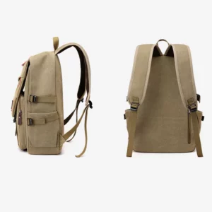 Fashion Retro Men Backpack College Students Schoolbag Laptop Rucksack Canvas Two-shoulder Bag Large Capacity Outdoor Travel Bag - Image 4
