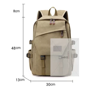 Fashion Retro Men Backpack College Students Schoolbag Laptop Rucksack Canvas Two-shoulder Bag Large Capacity Outdoor Travel Bag - Image 6