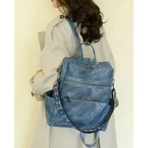 2025 New Women's PU Leather Waterproof Anti-theft Fashion Large Capacity Business Travel College Laptop Backpack Shoulder Bag - Image 2