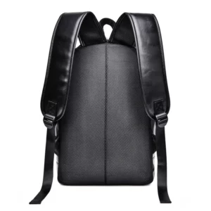 soft PU leather vintage casual backpack for men large capacity travel backpack male laptop shoulder bag waterproof work backpack - Image 3