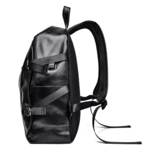 soft PU leather vintage casual backpack for men large capacity travel backpack male laptop shoulder bag waterproof work backpack - Image 4