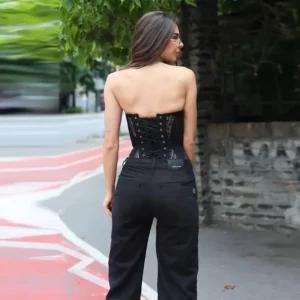 Spicy Girl Sexy Tight Corset Lace Hollow Sleeveless Strapless Top 2025 Summer Fashion Women Street Trendy Vest - Image 3