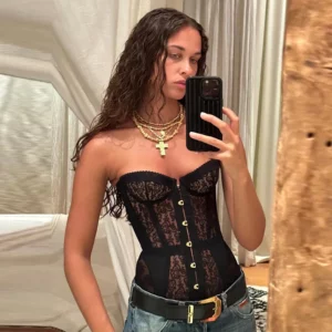Spicy Girl Sexy Tight Corset Lace Hollow Sleeveless Strapless Top 2025 Summer Fashion Women Street Trendy Vest - Image 4